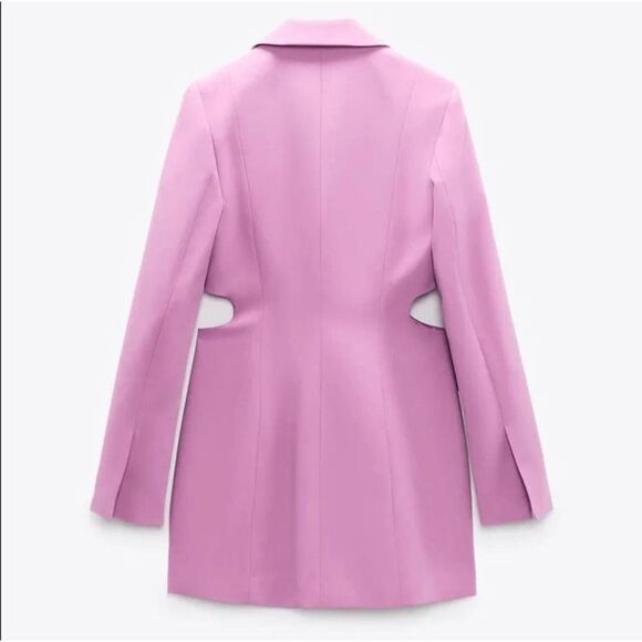 Zara EUC Side Cut Pink Lilac Blazer Dress Size XS Bloggers Favourite - Picture 3 of 9
